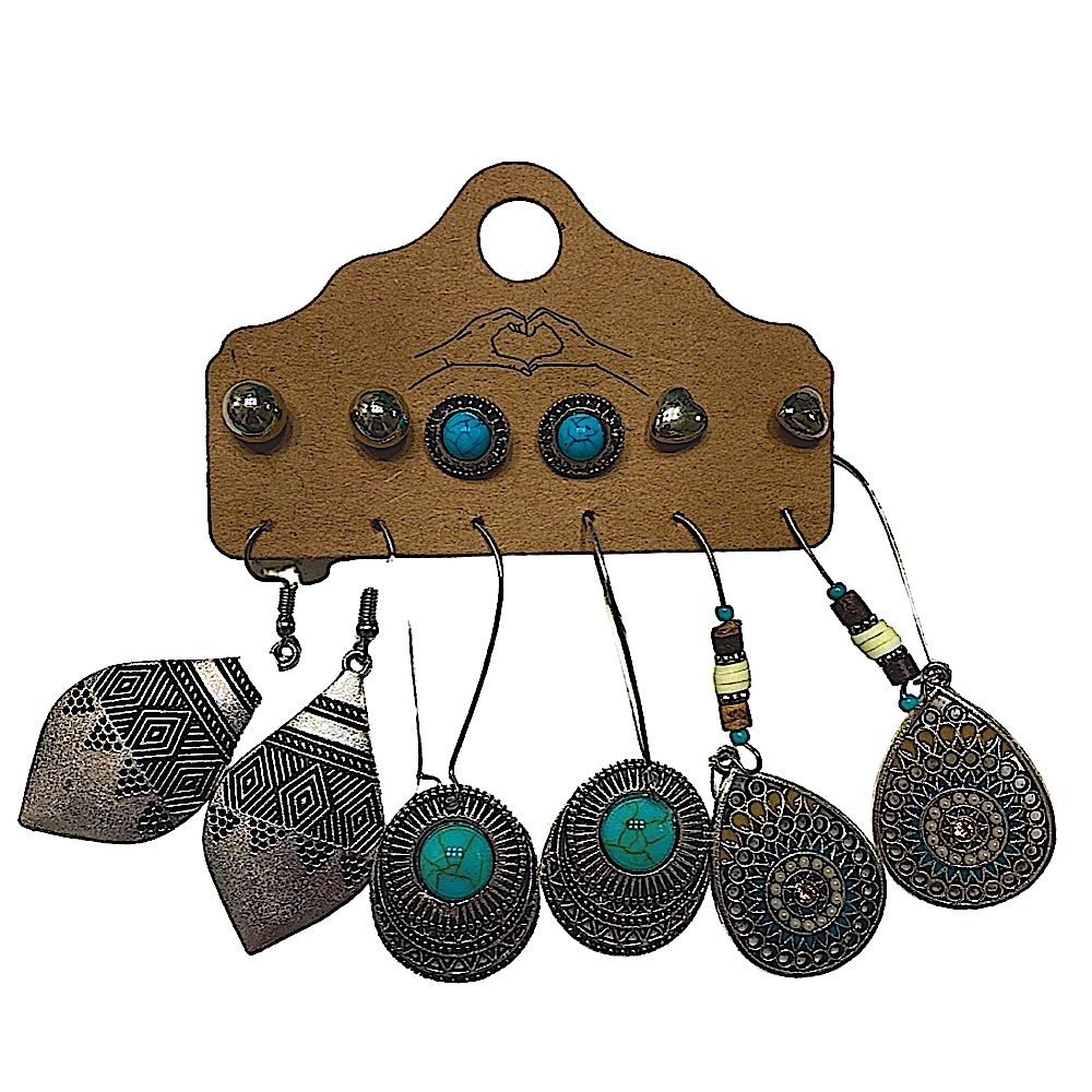 Boho Turquoise and Silver earrings